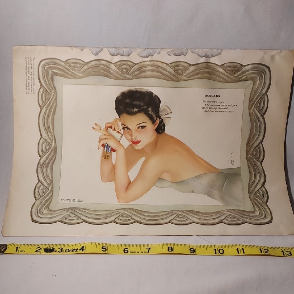 Vintage 1943 Esquire Vargas Pinup Girls Calendar Pictures Only Set of 12 Months